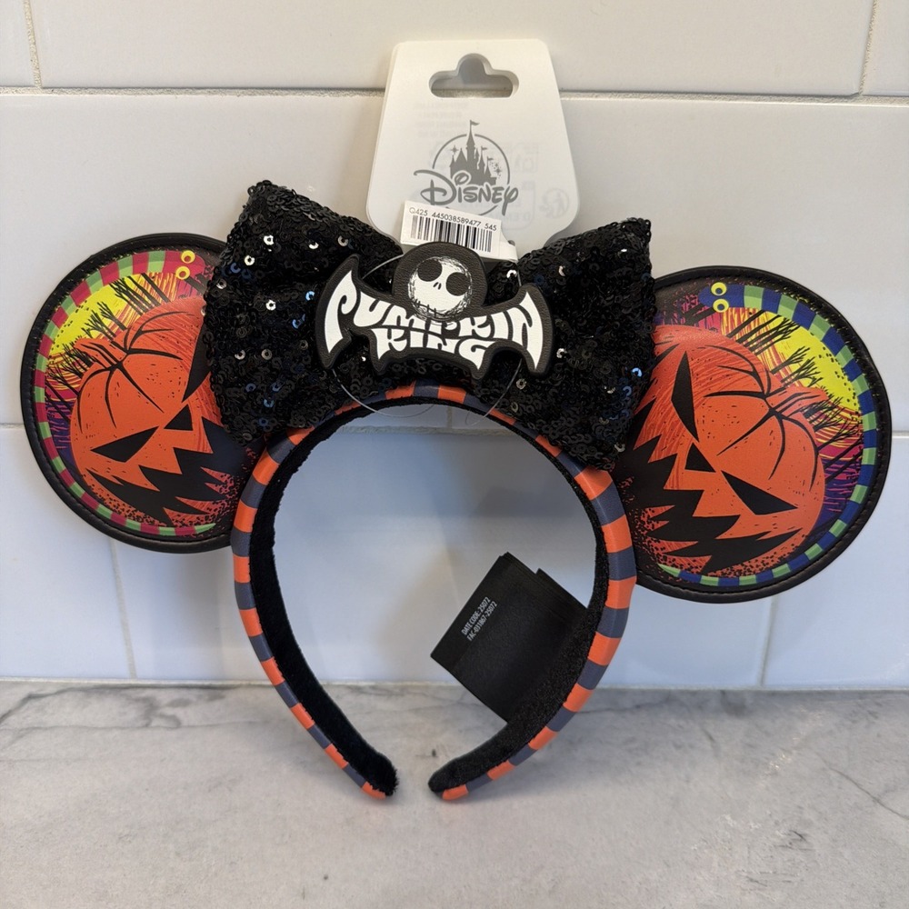 Disney Parks Nightmare Before Christmas‎ Pumpkin King Ears Headband 2025 NWT